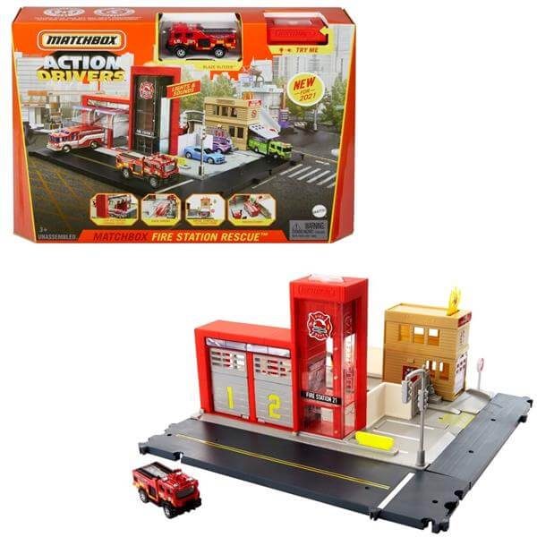 מאטצ' בוקס תחנת מכבי אש אורות וצלילים MATTEL