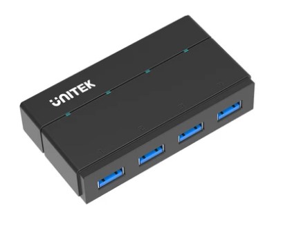 מפצל איכותי 4 פורט USB 3.0 כולל ספק 12V UNITEK 
