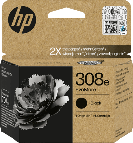 מחסנית דיו 308e EvoMore Black HP