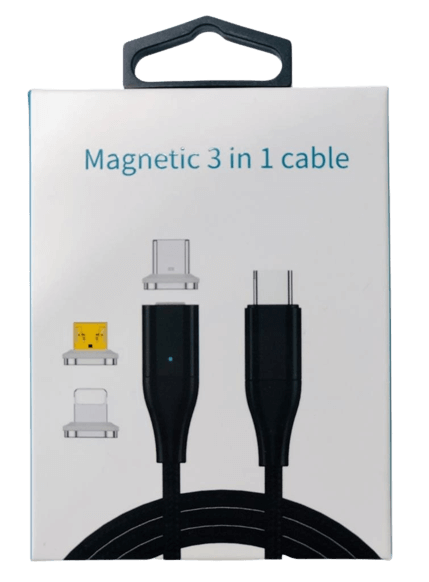 כבל טעינה מגנטי כולל 3 ראשים Lightning,TypeC,Micro CHOETECH 