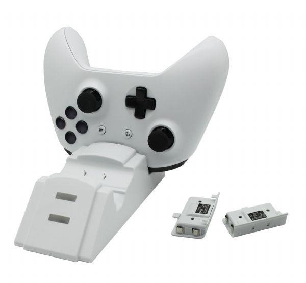 מטען לשני בקרים לבן Double Charger for Controllers & Battery Xbox One Dragon