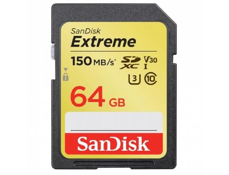 כרטיס זכרון Extreme SD 150/60MBS 64GB Sandisk