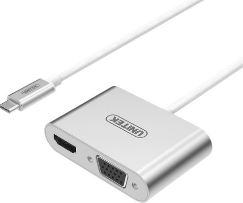 מתאם  USB C ל-VGA+hdmi UNITEK 