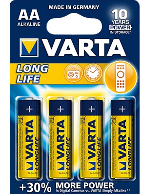 מארז 4 סוללות Longlife AA VARTA