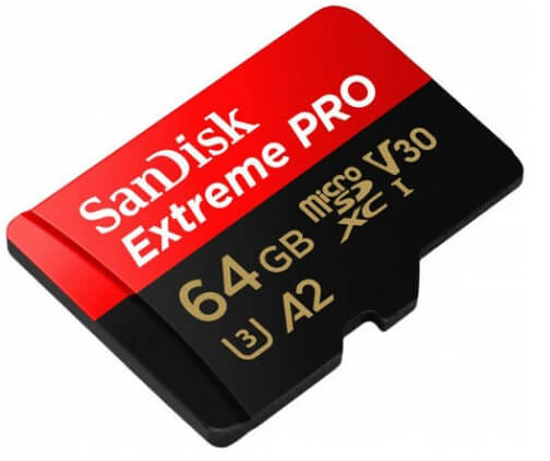 כרטיס זכרון  Extreme Pro microSDXC 64GB + SD Adapter Sandisk