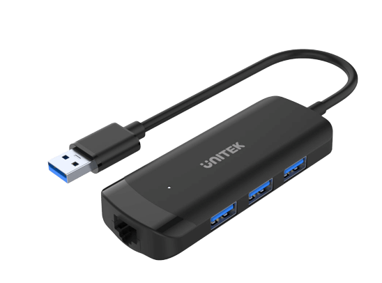 מפצל H1111A uHUB Q4+ 4-in-1 Powered USB 3.0 Ethernet Hub