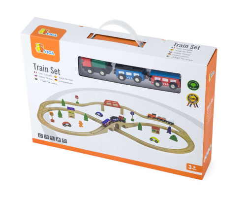 ויגה רכבת 49 חלקים מעץ  אילנית
