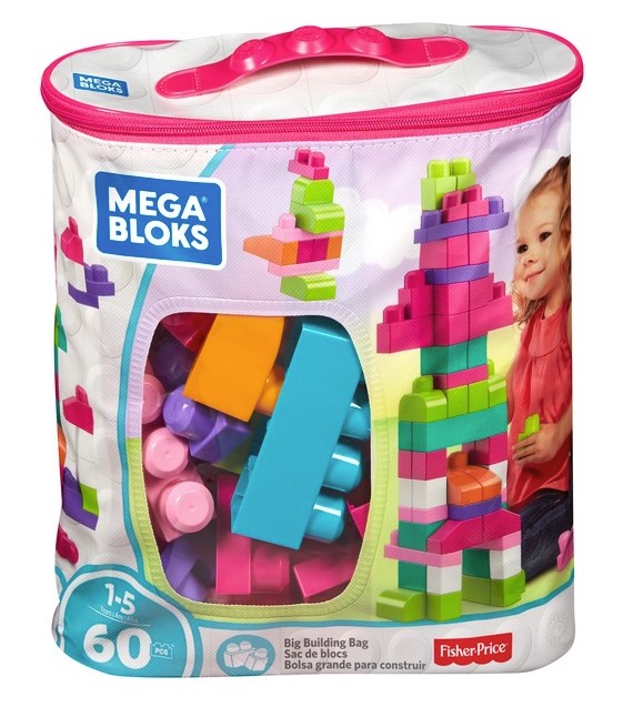 מגה בלוקס תיק ורוד 60 חלקים  FISHER PRICE