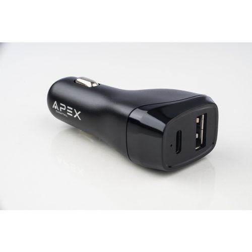 מטען לרכב 2 כניסות USB-A+USB C APX-305P APEX