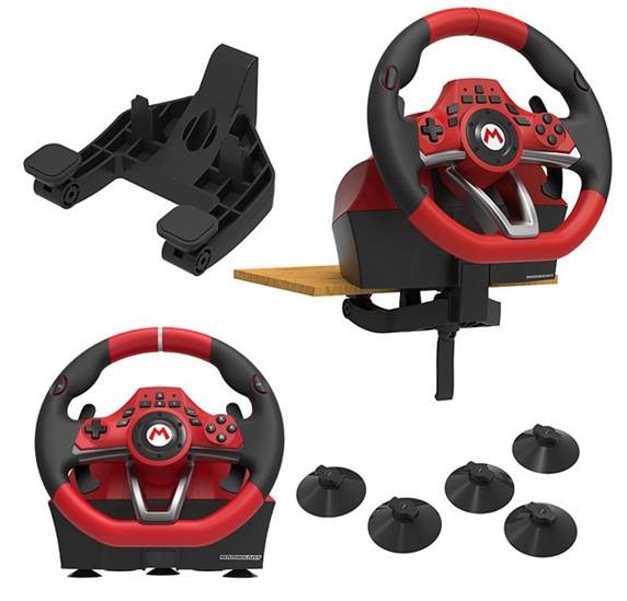 הגה כולל דוושות Kartracing Wheel Pro Deluxe Mario for N.S HORI