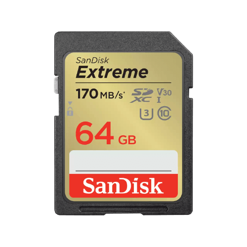 כרטיס זכרון Extreme SD 170/80mbs 64GB Sandisk