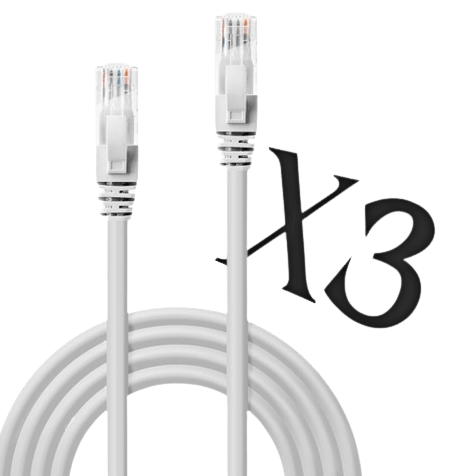 כבל רשת 5 מטר סט 3 יח' CAT6E PROTEC