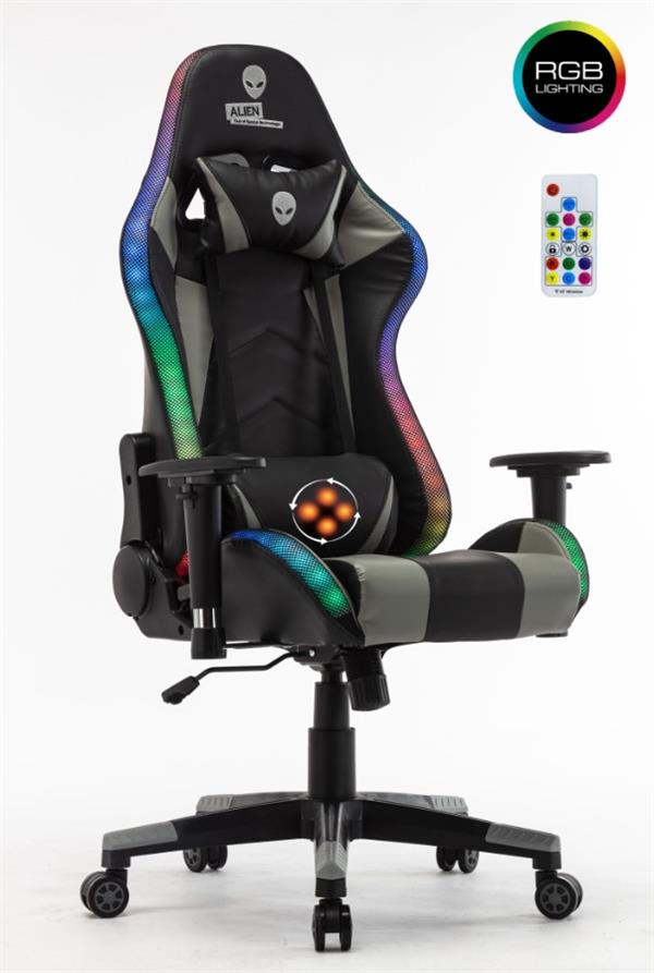 כיסא גיימר מקצועי עם תאורת RGB וכרית מסאז' APRO7M ALIEN