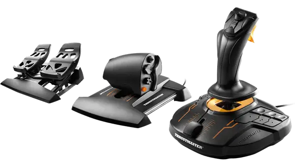 ערכת טיסה- ג'ויסטיק+מצערת+דוושות T-16000M Thrustmaster