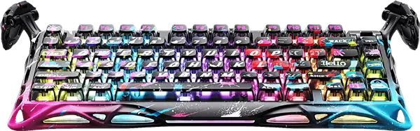 מקלדת גיימינג מכנית חוטית Mercury V75 Pro HE - ניאון גרפיטי GravaStar