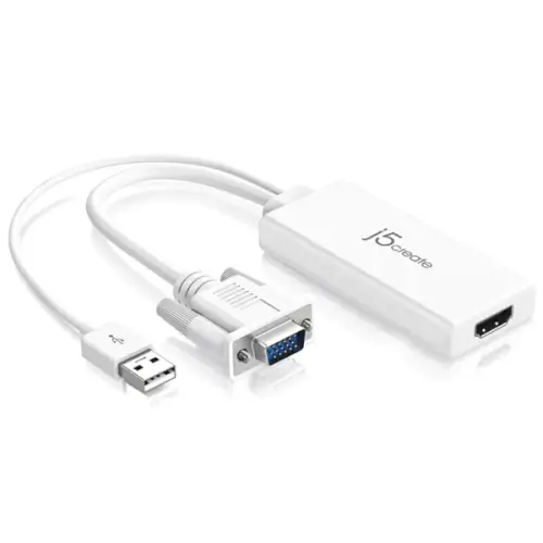 מתאם VGA to HDMI Video Audio J5CREATE