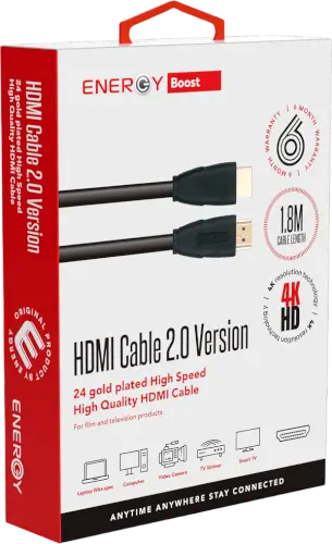 כבל תצוגה HDMI ל- HDMI 2.0 4K Energy