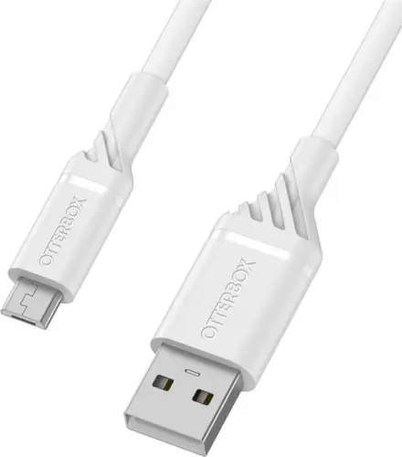 כבל נתונים וטעינה USB-A ל Micro USB - לבן - 1 מטר OtterBox