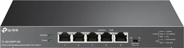 מתג 5 פורטים PoE++ TL-SG105PP-M2 TP-Link