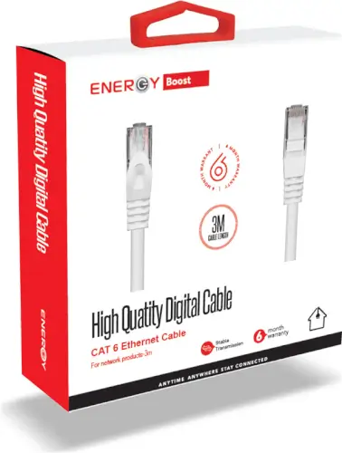 כבל רשת CAT6 3 מטר Ethernet Energy
