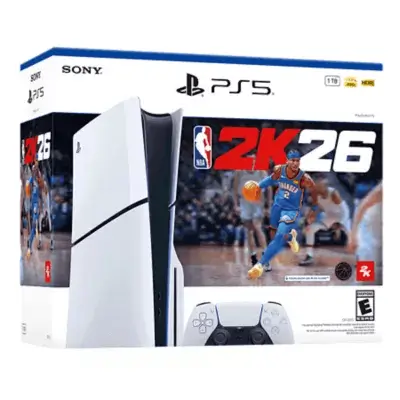 קונסולה לבנה Playstation 5 Slim 1TB Blu-Ray + NBA 2k26 Playstation - PS5