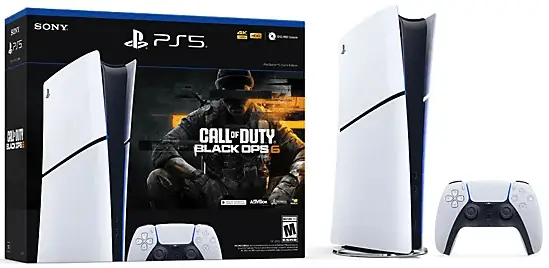 קונסולה לבנה ללא כונן Playstation 5 Slim 1TB Digital Edition+Call of Duty: Black Ops 6 Playstation - PS5