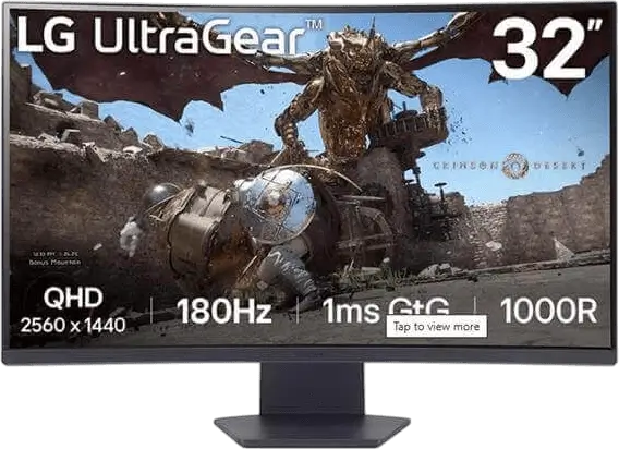 מסך מחשב גיימינג קעור "32 UltraGear 32GS60QC-B  LG