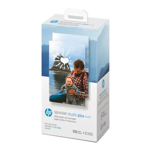 מחסנית ודפי פוטו Sprocket Studio Plus 108 pack HP