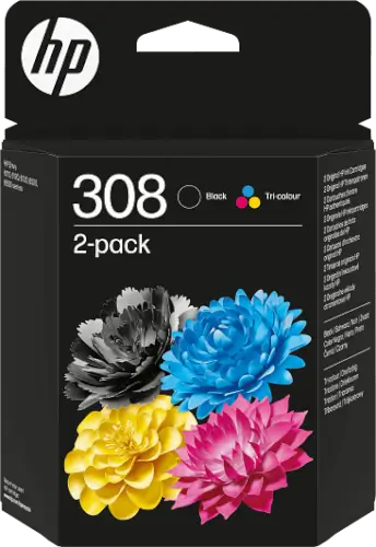 סט דיו צבעוני + שחור HP 308 HP