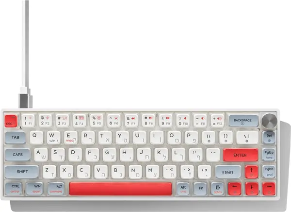 מקלדת גיימינג GK61 PRO - אפור לבן שקוף SKYLOONG