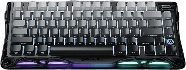 מקלדת גיימינג מכנית אלחוטית Mercury K1 - Gradient Black GravaStar