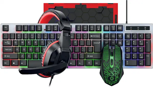 סט גיימינג מקלדת+עכבר+משטח+אוזניות INSTINCT EG400 Energy