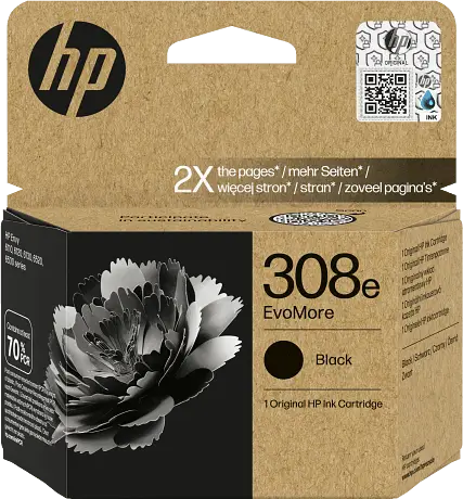 מחסנית דיו 308e EvoMore Black HP