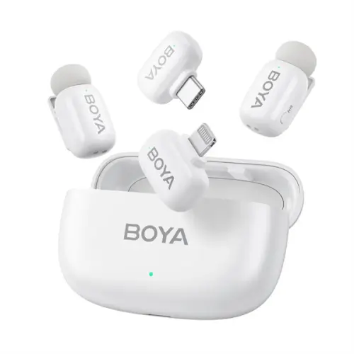 סט 2 מיקרופונים אלחוטיים וקייס טעינה Mini 12 Lightning+Type-C  BOYA