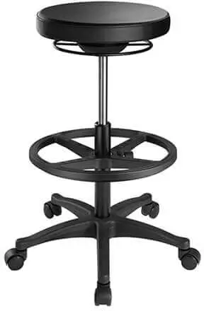 כסא מעבדה בר עגול ארגונומי בצבע שחור CH04-12 LUMI