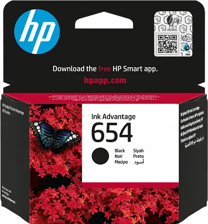 מחסנית דיו 654 Black Original Ink Advantage HP