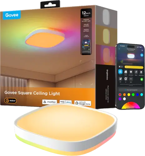 מנורת תקרה חכמה מרובעת 12inch RGBWW + RGBIC Govee