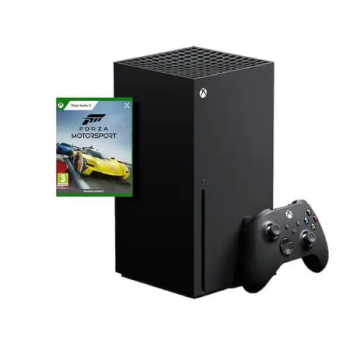 חבילת גיימינג מדהימה הכוללת קונסולת Xbox Series X  ומשחק Xbox Forza Motorsport. XBOX SERIES