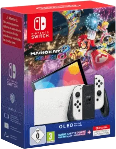 באנדל קונסולת Nintendo Switch  OLED כולל המשחק Mario Kart 8 Deluxe Nintendo Switch