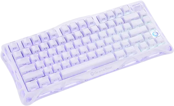 מקלדת גיימינג מגנטית חוטית Mercury V75 Special Edition - Lavender Purple GravaStar