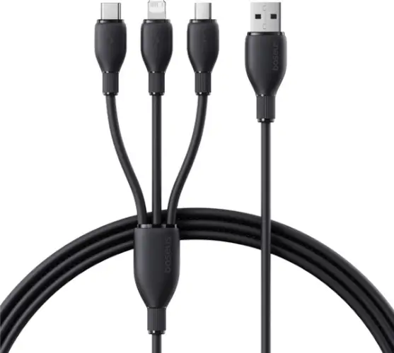 כבל טעינה מהירה Ultra-Fast One-for-Three - Micro USB, Lightning, Type-C Baseus