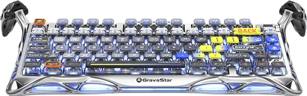 מקלדת גיימינג מכנית אלחוטית Mercury K1 Pro - כסוף GravaStar