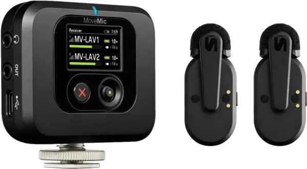 מערכת מיקרופונים אלחוטיים ומקלט MoveMic Lavalier SHURE