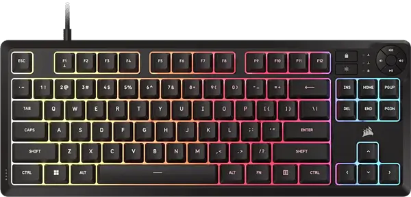 מקלדת גיימינג חוטית K55 CORE TKL RGB Corsair