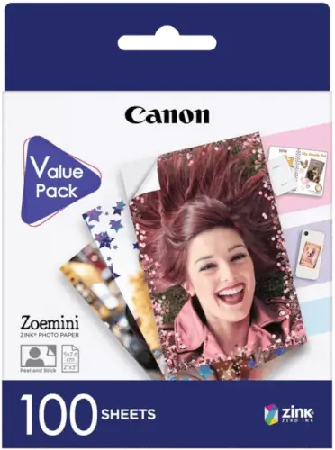 100 יח' נייר למדפסת פיתוח מיידי Canon Zink Paper ZP-2030 Canon
