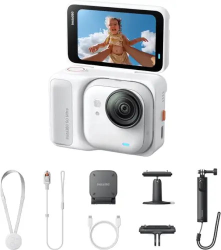 מצלמת אקסטרים זעירה GO Ultra Creator Bundle - לבן Insta360