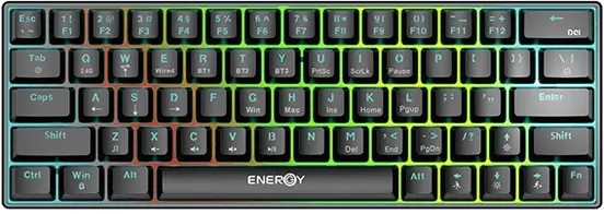 מקלדת גיימינג מכאנית 60% INSTINCT EG221 Energy