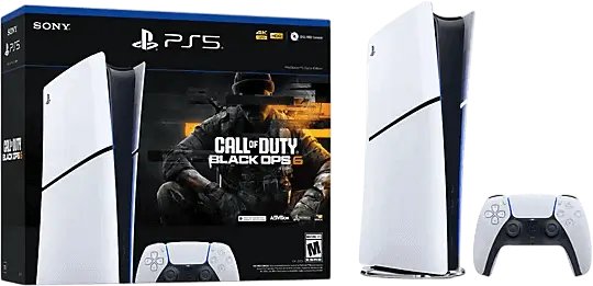 קונסולה לבנה ללא כונן Playstation 5 Slim 1TB Digital Edition+Call of Duty: Black Ops 6 Playstation - PS5
