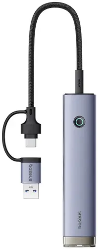 מפצל UltraJoy Series 4-Port USB-A&Type-C to USB 3+RJ45 Baseus