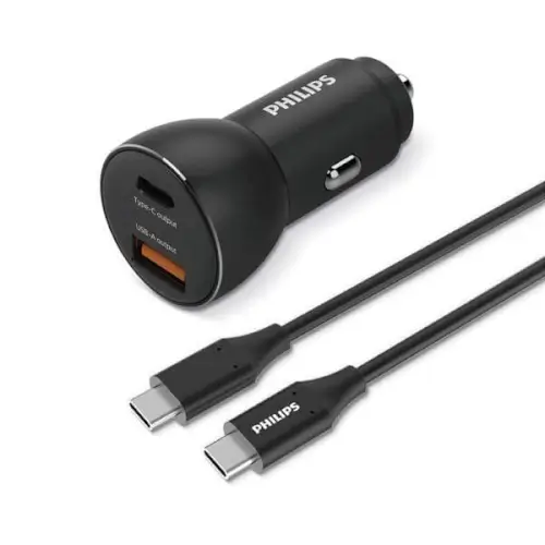 מטען מהיר לרכב USB A + C 36W DLP2521C/00 Philips
